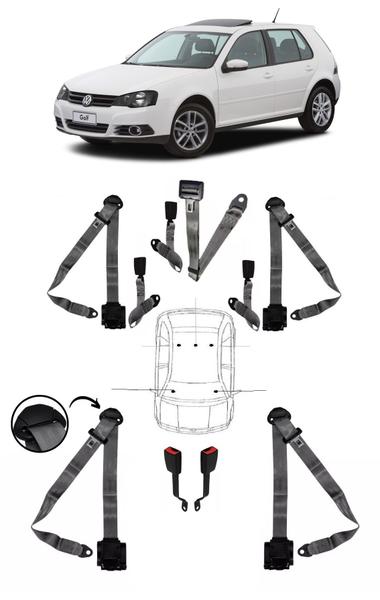 Imagem de Kit cinto de segurança COMPLETO para VOLKSWAGEN GOLF + fechos