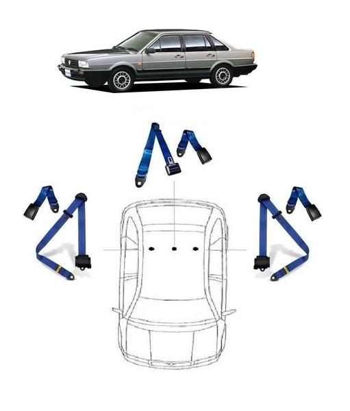 Imagem de Kit cinto de segurança traseiro VW Santana + fechos