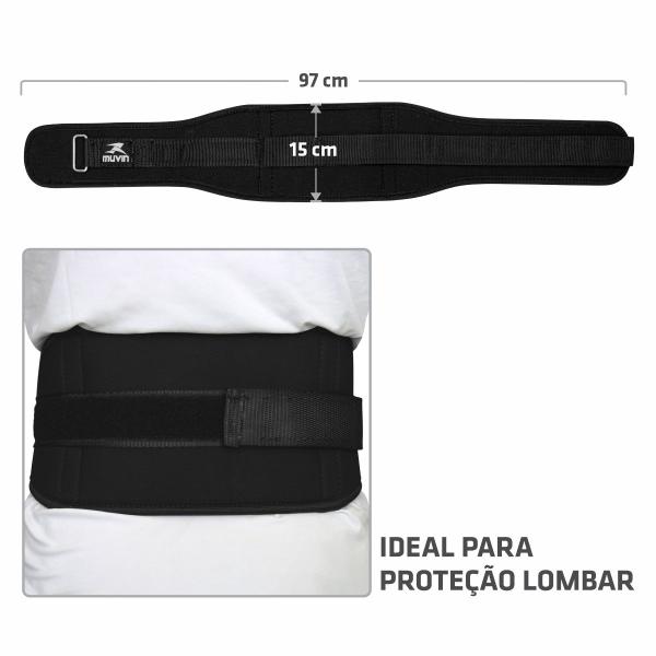 Imagem de Kit Cinturão de Musculação e Luva Hand Grip Muvin - Para Treino Funcional e Levantamento Peso - LPO Crosstraining