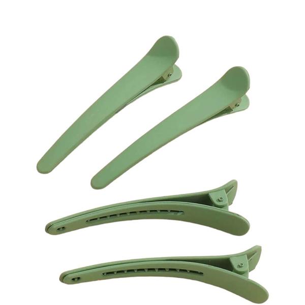 Imagem de Kit Clips de Cabelo Curvos 7cm Verde (4 Peças)