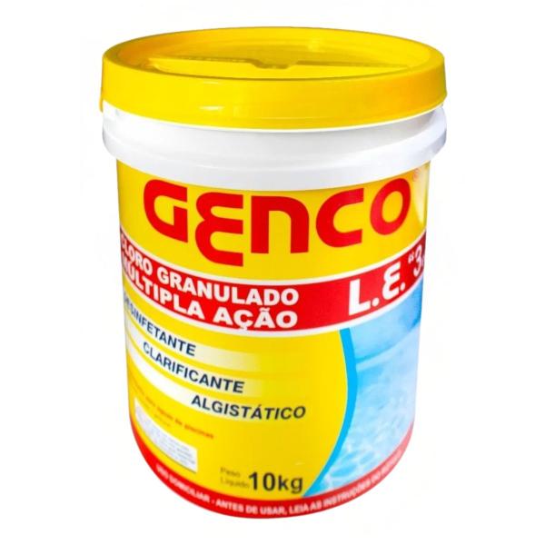kit Cloro Para Piscina Genco 3Em1 Multiação Balde 10kg