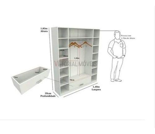 Imagem de Kit Closet Ou Loja Armário Colmeia Cabideiro M101 100% Mdf