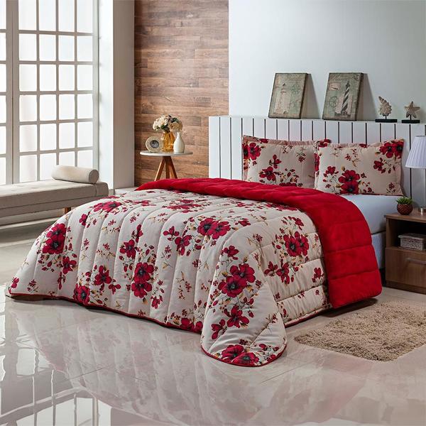Kit Coberdrom Casal Queen 3 Peças Dupla Face 400 Fios Estampado Patchwork Roupa de Cama Pr... Kit Coberdrom Casal Queen 3 Peças Dupla Face 400 Fios Estampado Patchwork Roupa de Cama Pr...