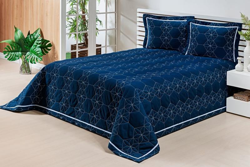 Imagem de Kit Cobre Leito Queen BERLIM 3pcs Matelado  Algodao 180 Fios Percal Jogo Cama