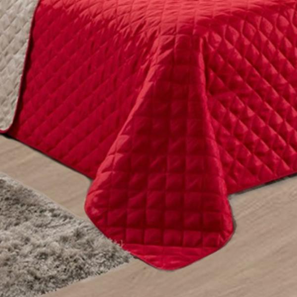 Kit Cobre Leito Queen Stillo Dupla Face 3 Peças Vermelho e Bege Casa Dona Imagem de Kit Cobre Leito Queen Stillo Dupla Face 3 Peças Vermelho e Bege Casa Dona