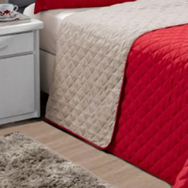 Kit Cobre Leito Queen Stillo Dupla Face 3 Peças Vermelho e Bege Casa Dona Imagem de Kit Cobre Leito Queen Stillo Dupla Face 3 Peças Vermelho e Bege Casa Dona