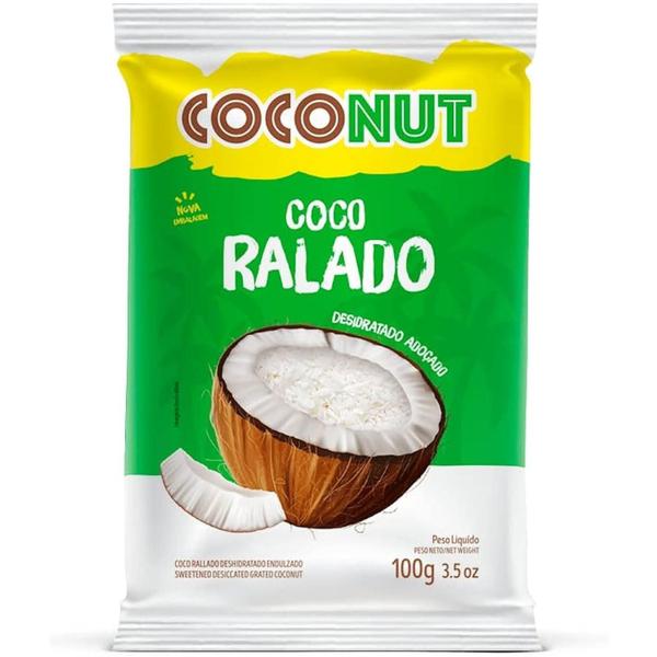 Kit Coco Ralado Adoçado 100G Coconut (24 Pacotes) - Qualicoco Imagem de Kit Coco Ralado Adoçado 100G Coconut (24 Pacotes)