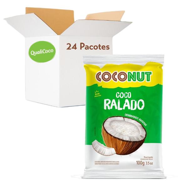 Kit Coco Ralado Adoçado 100G Coconut (24 Pacotes) - Qualicoco Imagem de Kit Coco Ralado Adoçado 100G Coconut (24 Pacotes)