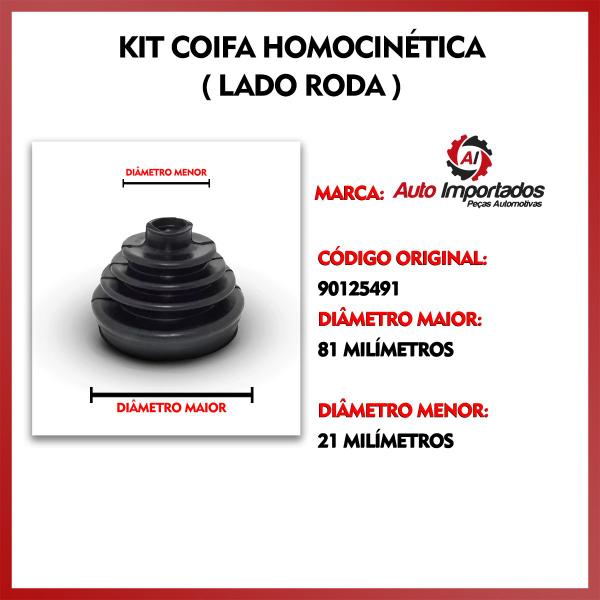 Imagem de Kit Coifa Borracha Graxa Abraçadeira Homocinética Lado Roda Chevrolet Astra 1995 1996