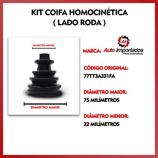 Imagem de Kit Coifa Borracha Graxa Abraçadeira Homocinética Lado Roda Ford Escort 1997 1998 1999 2000 2001 2002 2003