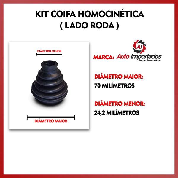 Imagem de Kit Coifa Borracha Graxa Abraçadeira Homocinética Lado Roda Renault Clio 1.0 2013 2014 2015 2016