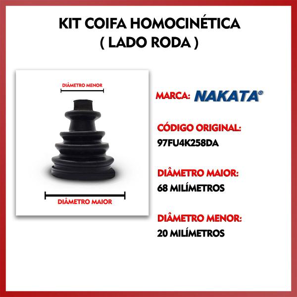 Imagem de Kit Coifa Borracha Graxa Abraçadeira Homocinética Original Nakata Lado Roda Ford Fiesta 1996 1997 1998 1999