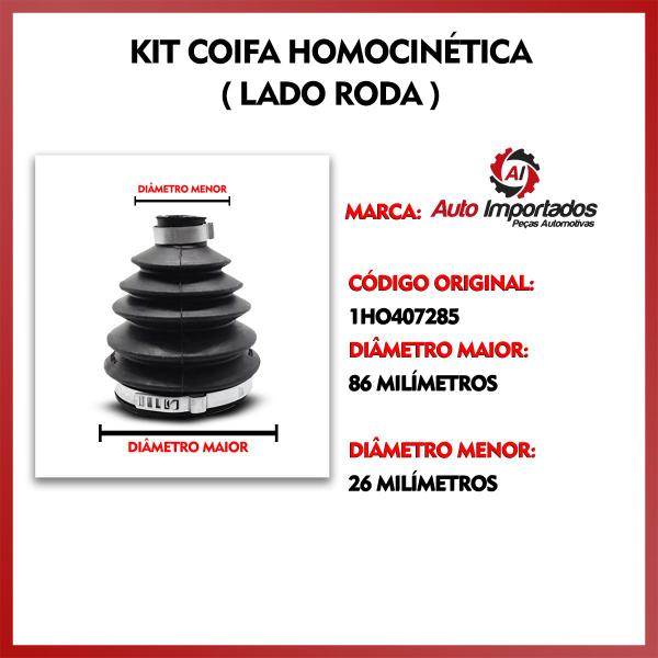 Imagem de Kit Coifa Borracha Graxa Da Homocinética Lado Roda Audi A3 1997 1998 1999 2000 2001 2002 2003 2004 2005 2006