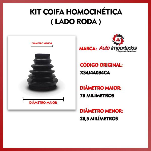 Imagem de Kit Coifa Borracha Graxa Homocinética Lado Roda Ford Ecosport 2.0 2003 2004 2005 2006 2007 2008 2009 2010 2011 2012