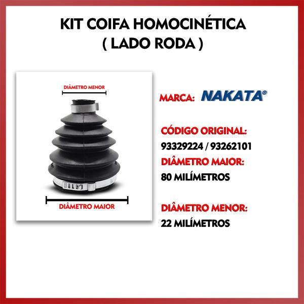 Imagem de Kit Coifa Borracha Homocinética Nakata Lado Roda Chevrolet Meriva 2002 2003 2004 2005 2006 2007 2008 2009 2010 2011 2012