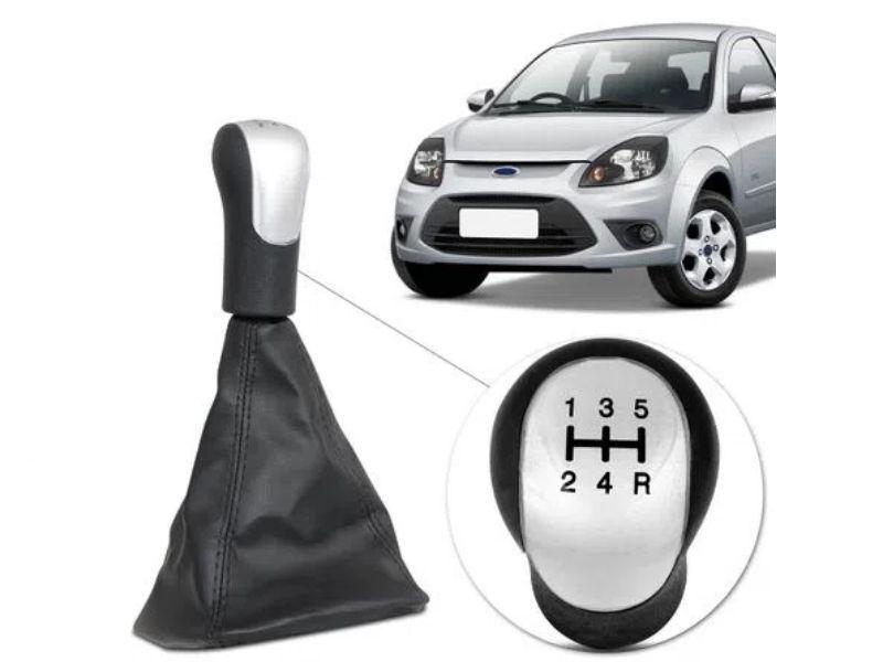 Imagem de Kit Coifa de Cambio Manopla Ford Ka 2008 2009 2010 2011 2012 2013 Preta