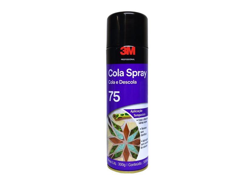 Imagem de Kit Cola Spray 75 Removivel 3M Cola e Descola 500ML Transparente 5 Unidades