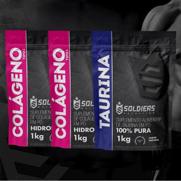 Imagem de Kit: Colágeno 2Kg + Taurina 1Kg - 100% Puro Importado - Soldiers Nutrition