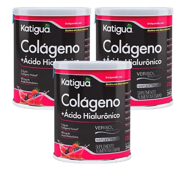 Imagem de Kit Colágeno+Ácido Hialurônico Com 3 Latas De 240g Cada