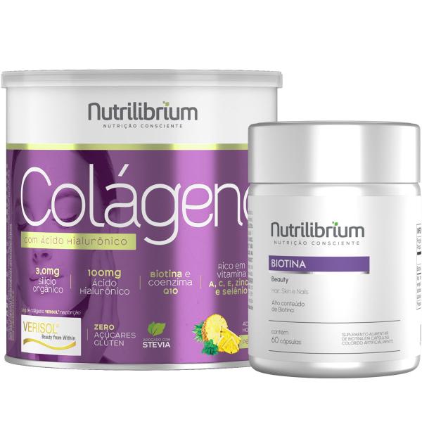 Kit Colágeno Verisol Com Ácido Hialurônico Premium + Biotina Nutrilibrium Kit Colágeno Verisol Com Ácido Hialurônico Premium + Biotina Nutrilibrium