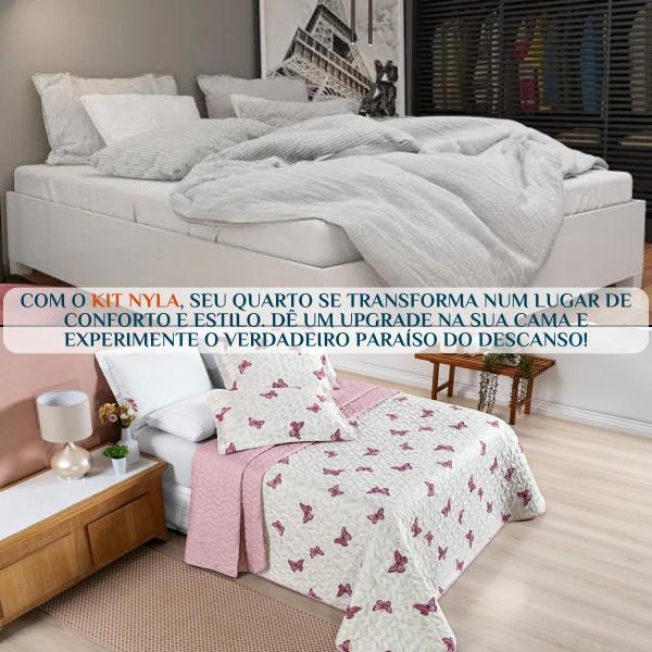 Imagem de Kit Colcha Casa Xique Casal Queen Size Nyla Kit Cobre Leito