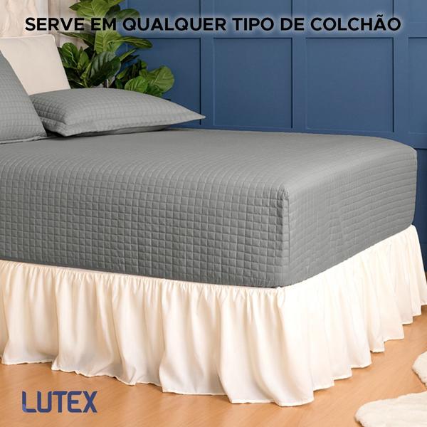 Imagem de Kit Colcha Casal em Matelassê Sleep Beliche Bicama Box com Elástico 3 Peças Percal Poliéster - Lavive