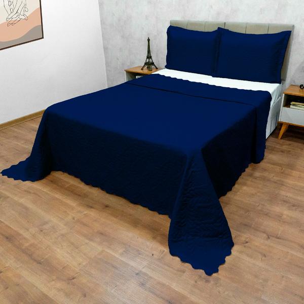 Kit Colcha Cobre Leito Camili Super King Dupla Face 3 Peças Ultrassônico - Dryka Enxovais Imagem de Kit Colcha Cobre Leito Camili Super King Dupla Face 3 Peças Ultrassônico