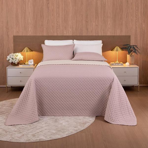 Imagem de Kit Colcha / Cobre Leito Casal Comfy - Lavive Rose / Perola