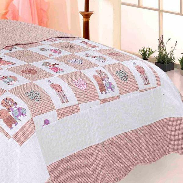 Imagem de Kit Colcha Infantil 240x160cm Patchwork Sofia Happy Day