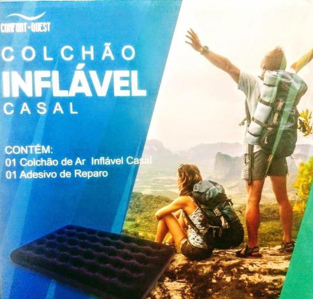 Imagem de Kit Colchão Inflável Casal + Colchão Solteiro + Bomba Manual