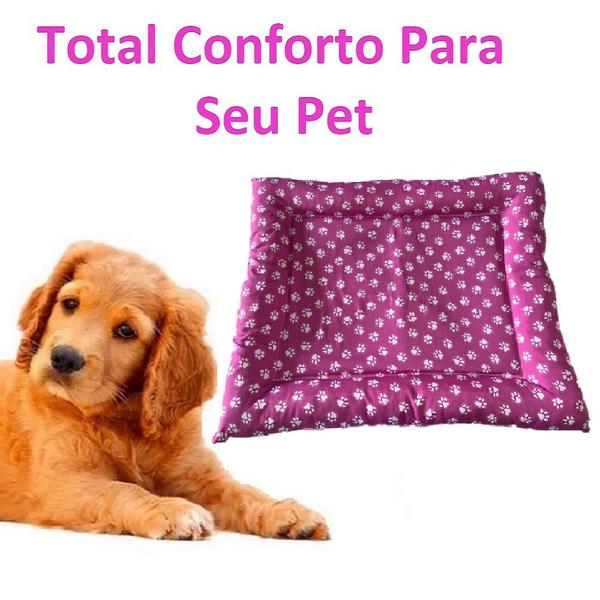 Imagem de Kit Colchão Pet Grande Cães Rosa Lavável + Sanitário Grama