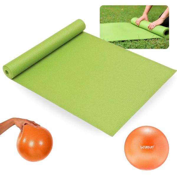 Imagem de Kit Colchonete 1,73m + Bola Overball 25cm para Pilates e Exercicios Fisicos  Liveup Sports 