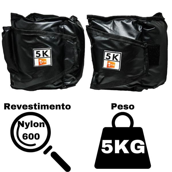 Imagem de Kit Colchonete Azul + Caneleira 5Kg + kettlebell Pintado 4kg