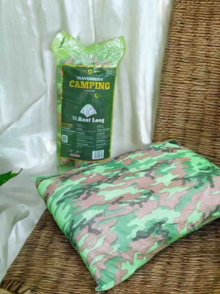 Imagem de Kit Colchonete Casal Camping Acampamento + 2 Travesseiros Camping Viagem Pescaria Dobrável Compacto