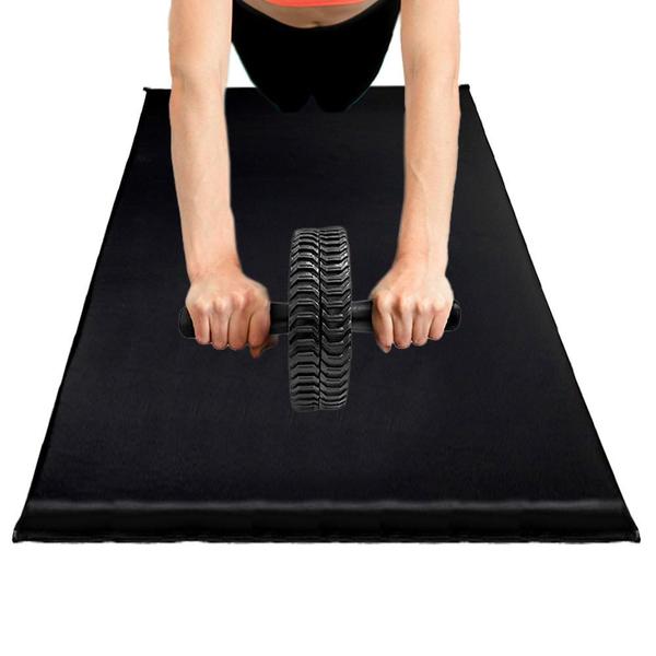 Imagem de Kit Colchonete de Academia Espuma Ginástica Fitness Yoga Pilates + Roda Rolo Abdominal Lombar Exercício Funcional