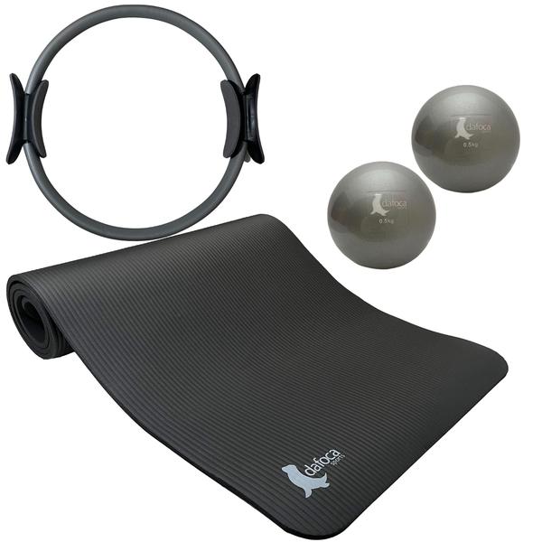 Imagem de Kit Colchonete de Exercícios DS1020 + Toning Balls 0,5kg DS1060 + Anel Pilates DS1046 Dafoca Sports