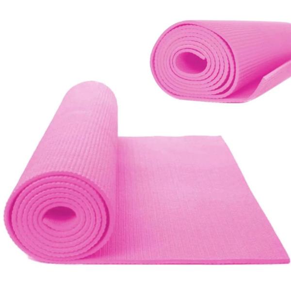 Imagem de Kit Colchonete Eva Rosa 1,73 Metros + Extensor Elastico Tensao Leve Rosa para Exercicios / Pilates  Liveup Sports 