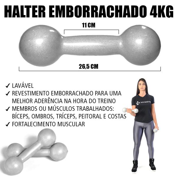 Imagem de Kit colchonete + Halteres 4kg + Caneleiras 5 kg Academia Fitness Musculação