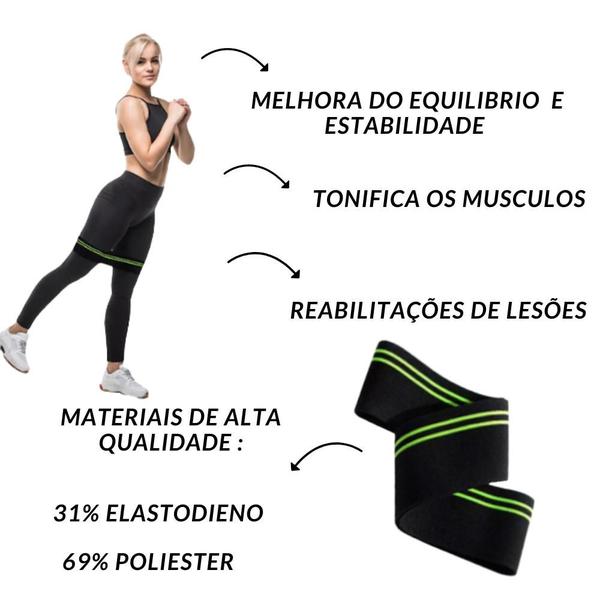 Imagem de Kit Colchonete + Par Caneleira Tornozeleira De Peso + Mini Hip Band Elástico Forte  Profissional Para Treino Funcional Academia