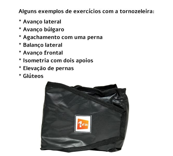 Imagem de Kit Colchonete Preto + Kit Extensor Elástico 11 Peças Crossbend 1Fit + Par de Caneleira Tornozeleira De Peso 1kg