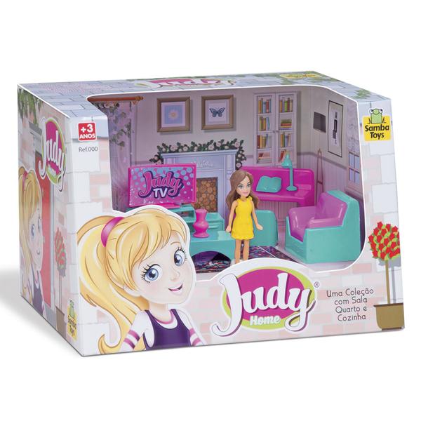 Imagem de Kit Coleção Com Boneca E Móveis Casinha Judy Home Sala - Samba Toys