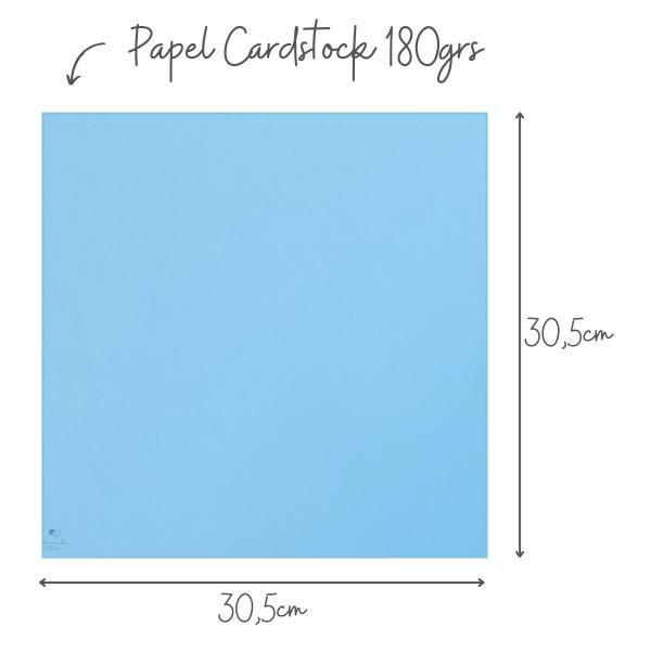 Imagem de Kit Coleção Papel Cardstock Scrap Color Sky Céu 10 Folhas