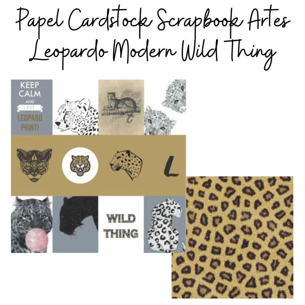 Imagem de Kit Coleção Papel Cardstock Scrapbook Modern Animal Print