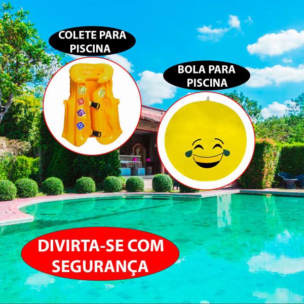 Imagem de Kit Colete Com Travas Inflável Tamanho G Com Bola Aquática