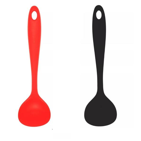 Imagem de Kit Colher de Arroz Concha de Feijão Escumadeira Espátula de Silicone 4 Peças Utensílios de Cozinha