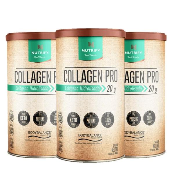 Imagem de kit Collagen Pro (450g) Nutrify Neutro 3 unidades