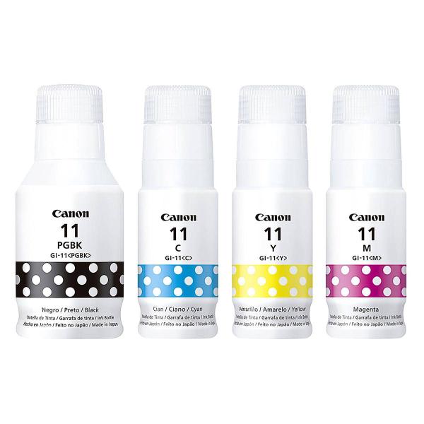 Kit Colorido Tinta Canon GI-11 GI11 Original para Impressora Mega Tank G3160 G2160 G-3160 G-2160 Imagem de Kit Colorido Tinta Canon GI-11 GI11 Original para Impressora Mega Tank G3160 G2160 G-3160 G-2160
