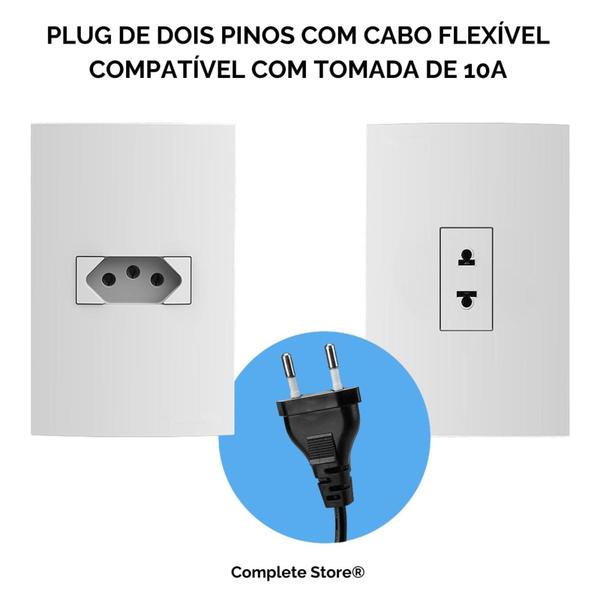 Imagem de Kit com 02 Adaptadores de Tomada Bob Colorido Benjamin 10A 20A Plug Pino Grosso Chato Até 250v 