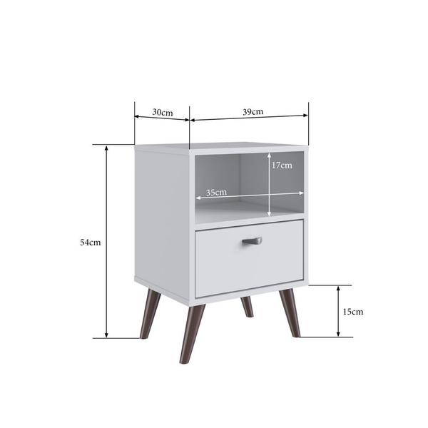Imagem de Kit com 02 Mesas de Cabeceira com 01 gaveta 39cm Linha CB CBUTL02 Completa Móveis
