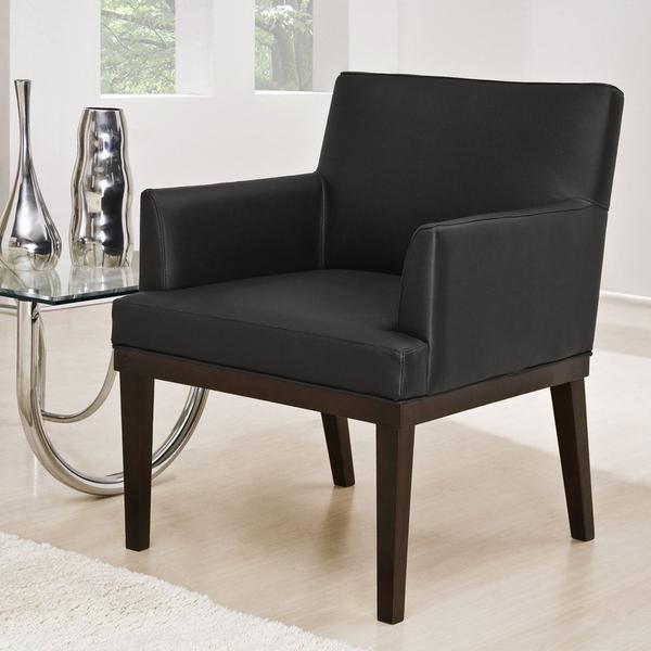 Imagem de Kit com 02 Poltronas Decorativa Vitória material sintético Preto - Jm Estofados